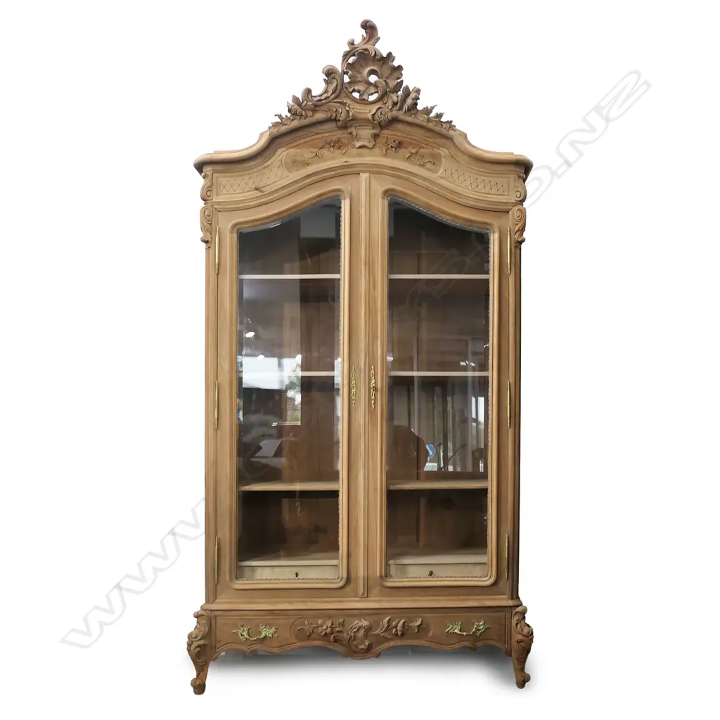 An antique French glazed walnut armoire, Image 1++