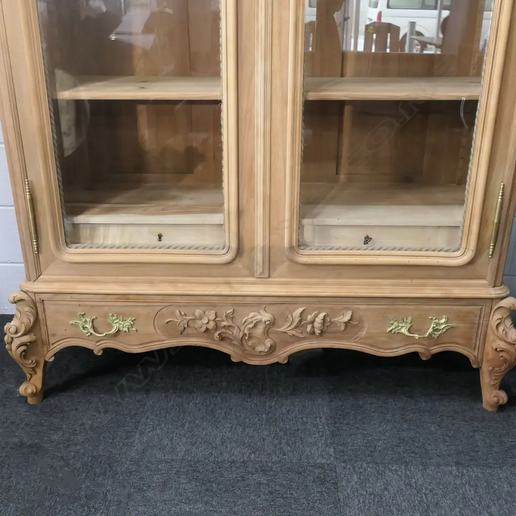 An antique French glazed walnut armoire, Image 1++