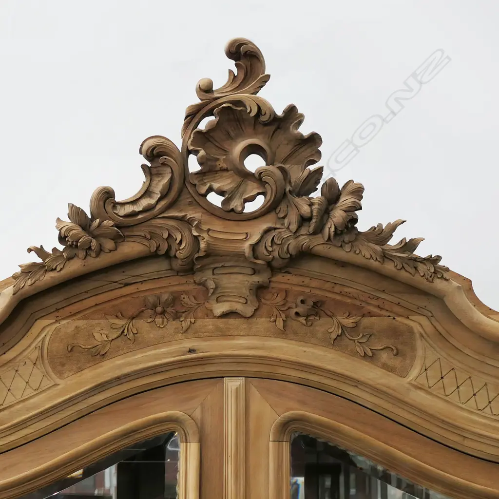 An antique French glazed walnut armoire, Image 1++