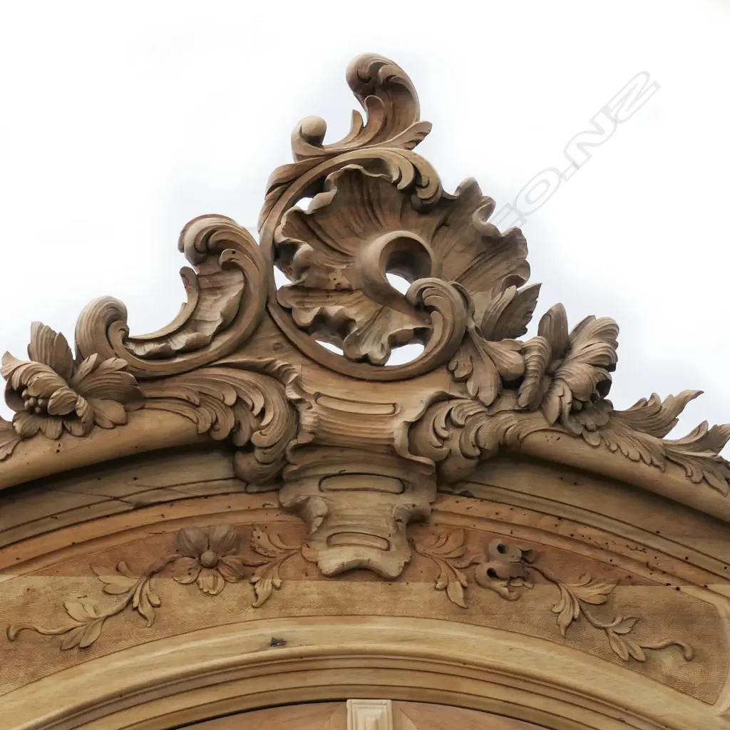 An antique French glazed walnut armoire, Image 1++