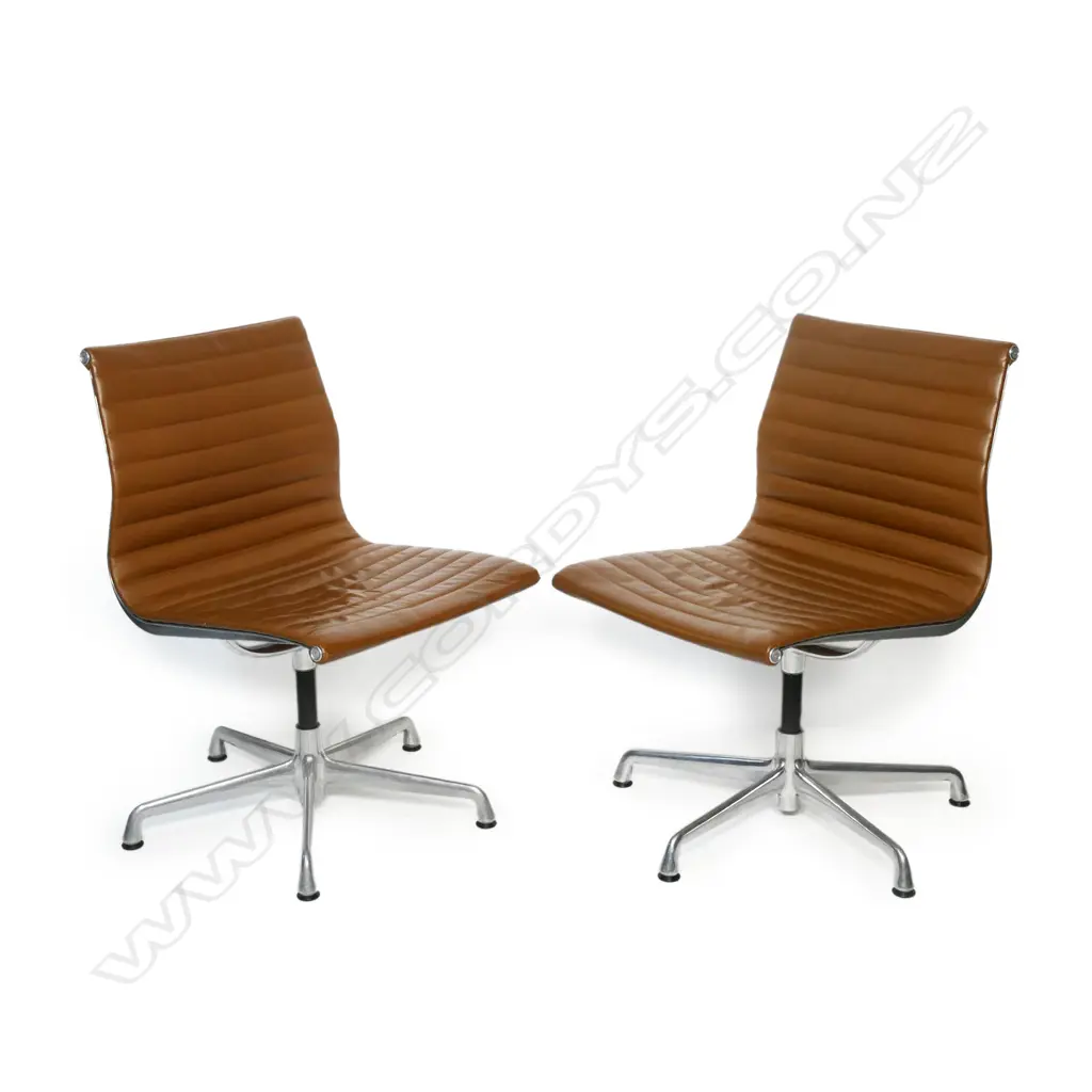 A pair of tan Eames EA330-266 office conference chairs, Image 1++