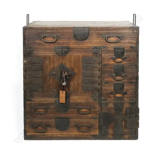 A Japanese late Edo period (1603 and 1867) characterful tansu chest,