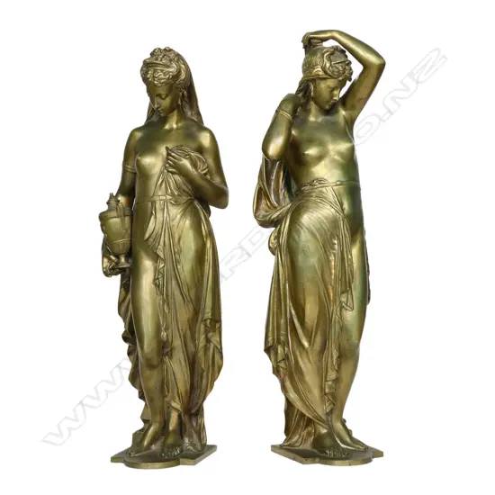 A pair of French bronze figures,