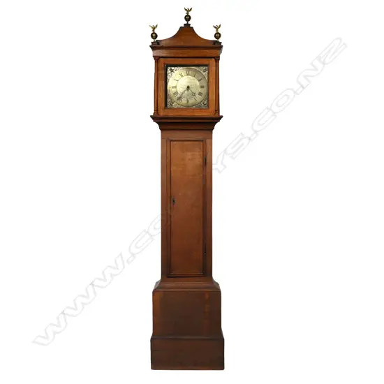 An 18thC oak long case clock,