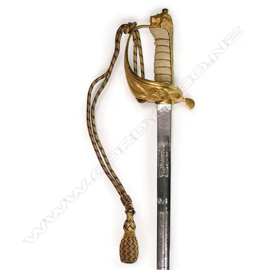 A WWII naval officer's dress sword,