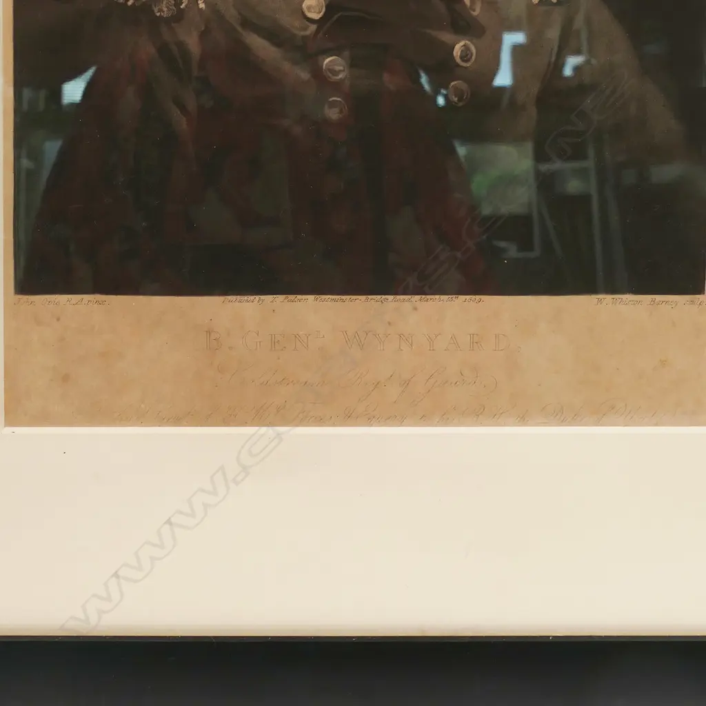 1809 mezzotint of Lieutenant General William Wynyard, Image 1++