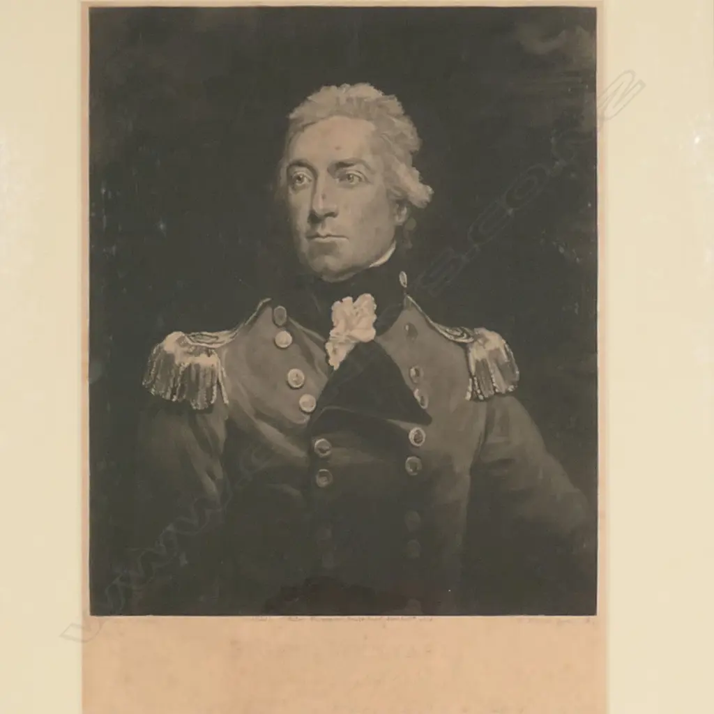 1809 mezzotint of Lieutenant General William Wynyard, Image 1++