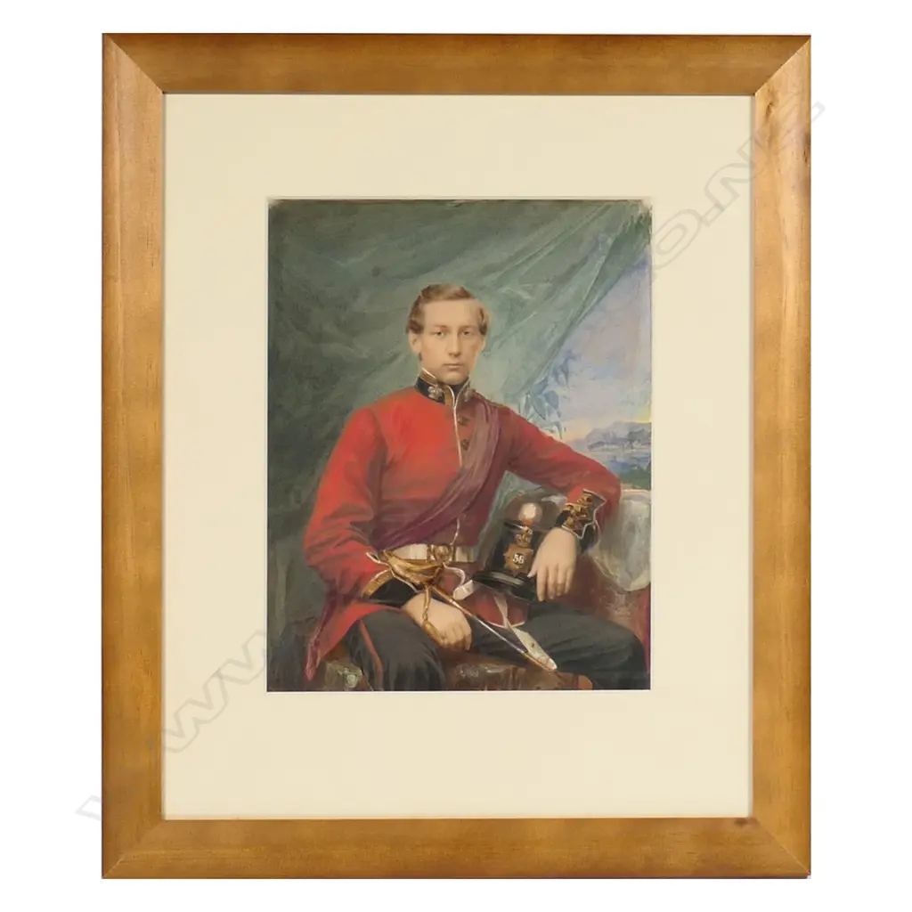 c1850 artist unknown portrait of Capt. George Henry Wynyard 58th Regiment, Image 1++