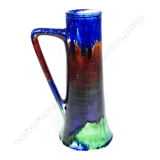 A Jova Rancich tall handled vase,