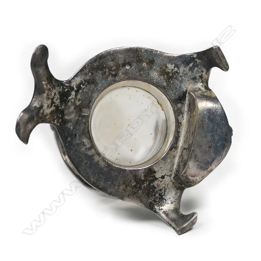 A WMF Art Nouveau silver plate and glass figured scent bottle, Image 1++