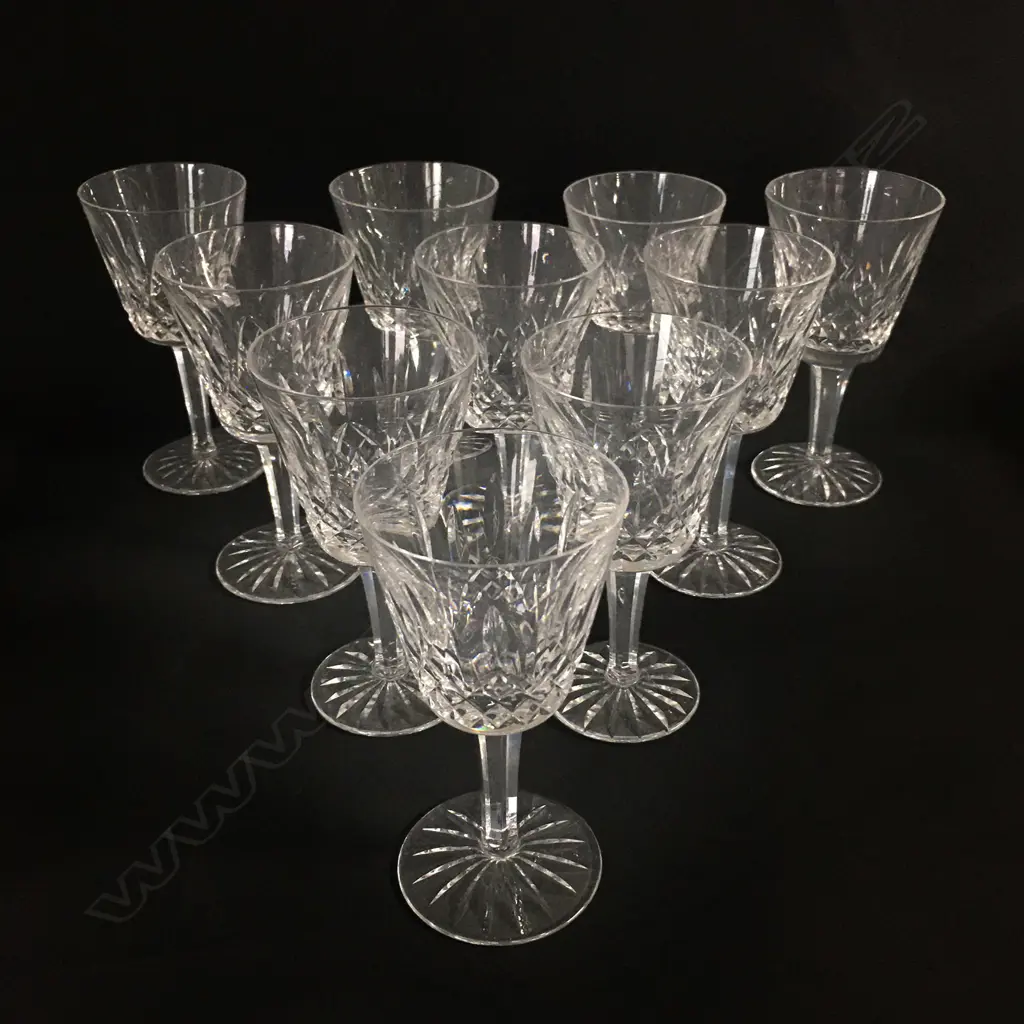 Ten Waterford white wine glasses, Image 1++