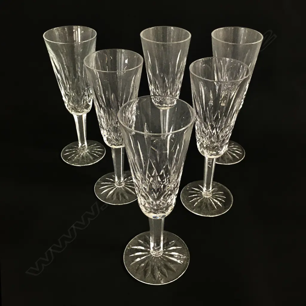 A set of six Waterford champagne flutes, Image 1++
