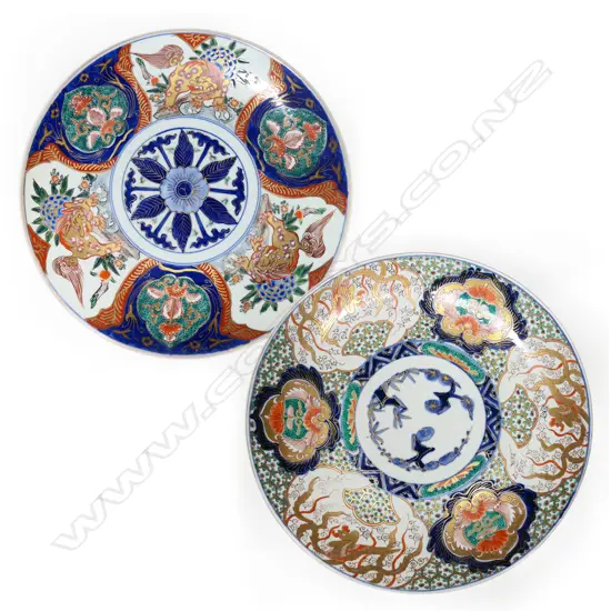 Two late 19thC Japanese Imari chargers,