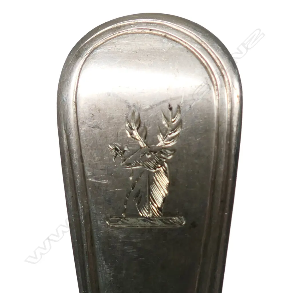 Twelve George III silver dessert spoons, Image 1++
