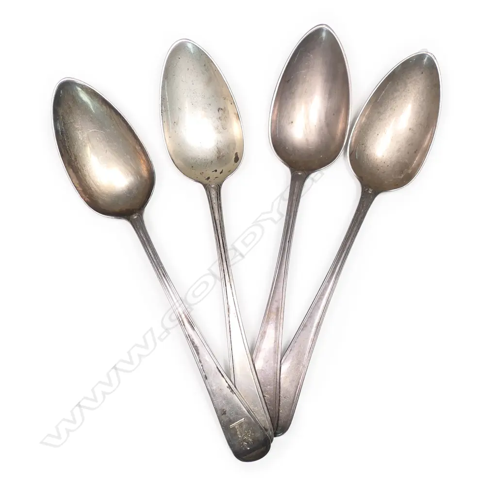 Four George III silver tablespoons, Image 1++