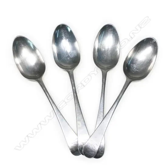 A set of four early George III silver heavy tablespoons,