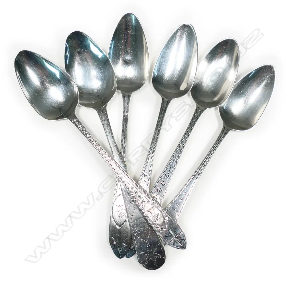 Six George III Irish silver teaspoons, Image 1++