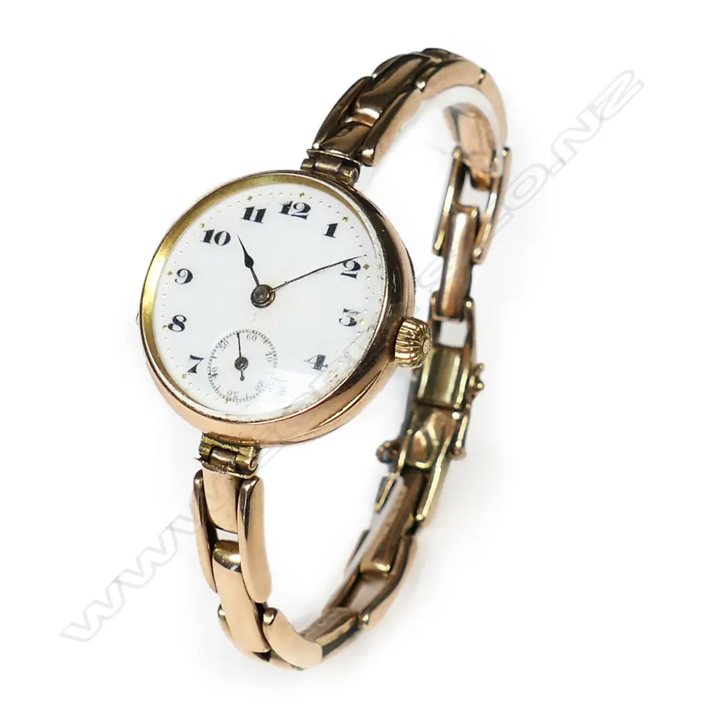 A 1920's Rolex ladies 9ct rose gold wristwatch, Image 1++