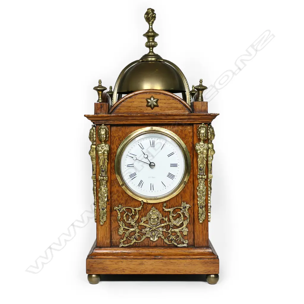 A 19thC French Renaissance revival oak four dial lantern clock by Henry Marc, Image 1++