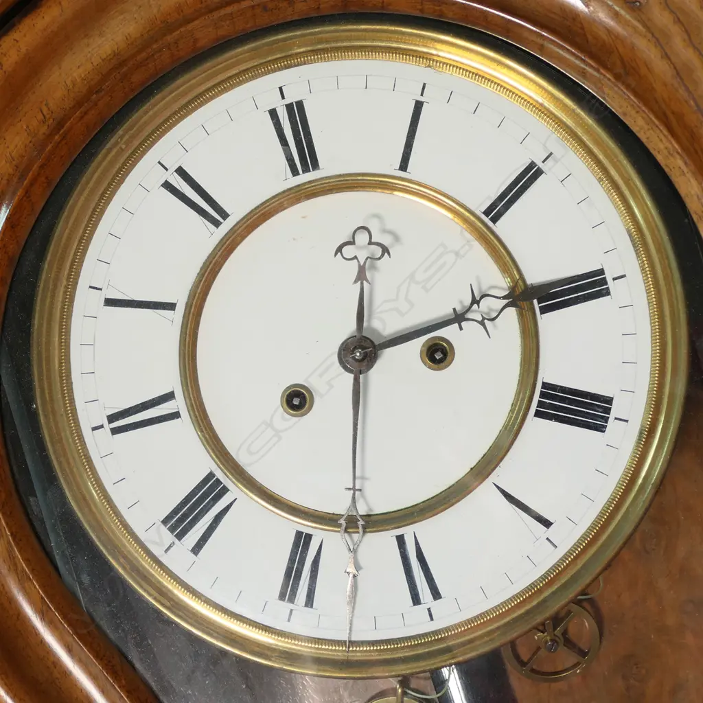 A good c1870 Austrian walnut regulator wall clock, Image 1++