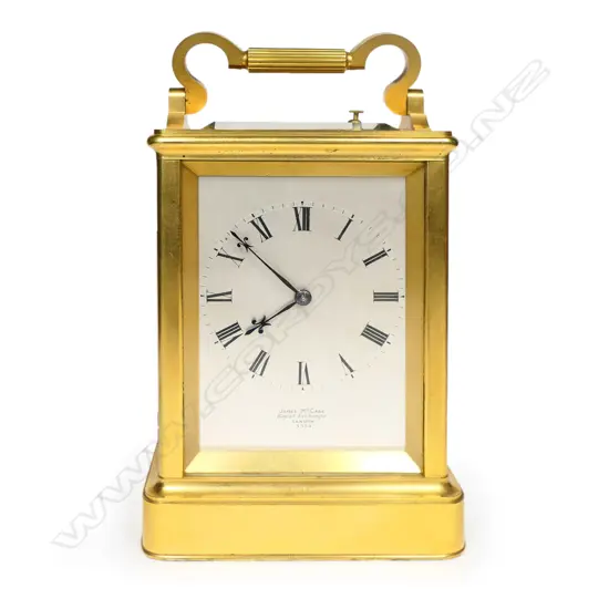 A rare quality early 19thC James McCabe hour striking carriage clock,