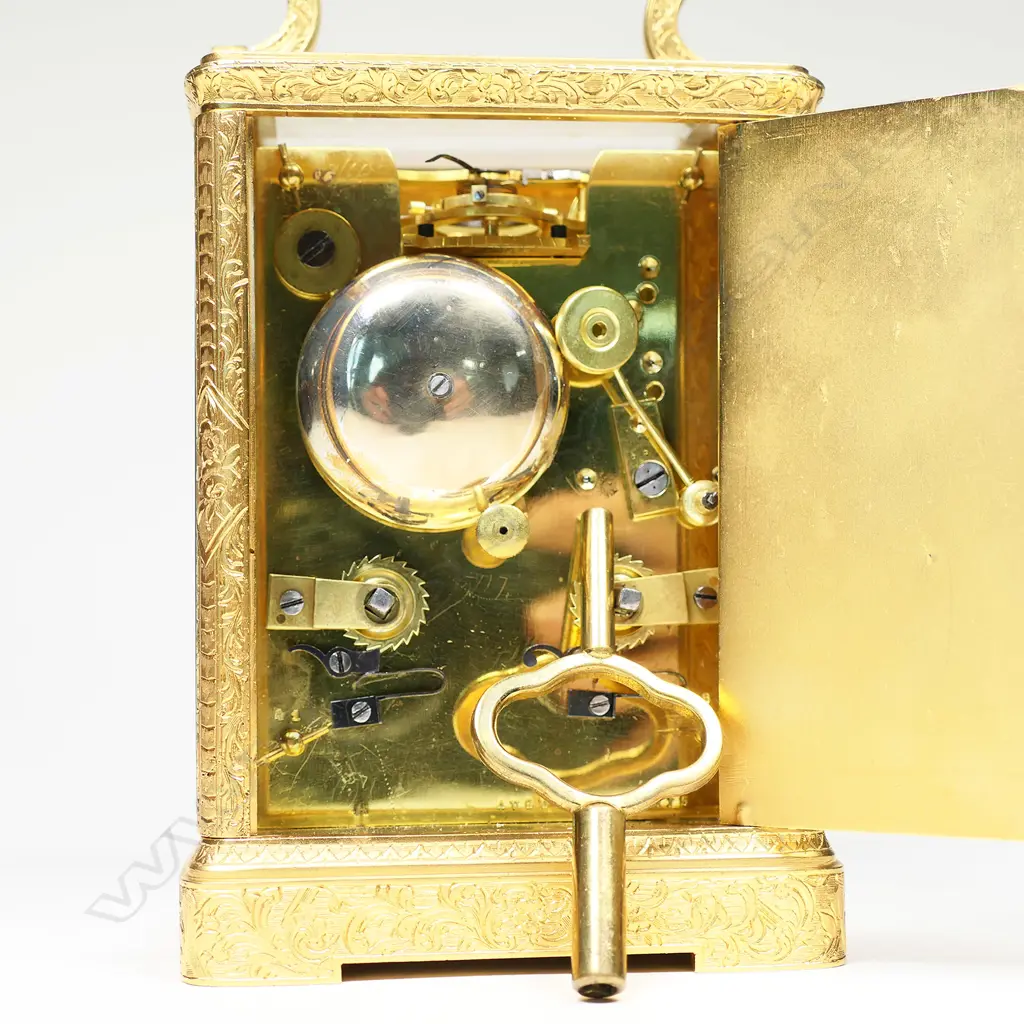 A 19thC French Auguste a Paris striking carriage clock, Image 1++