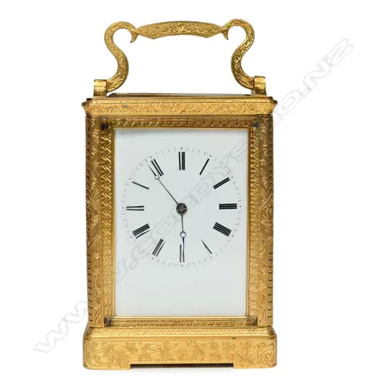 A 19thC French Auguste a Paris striking carriage clock,