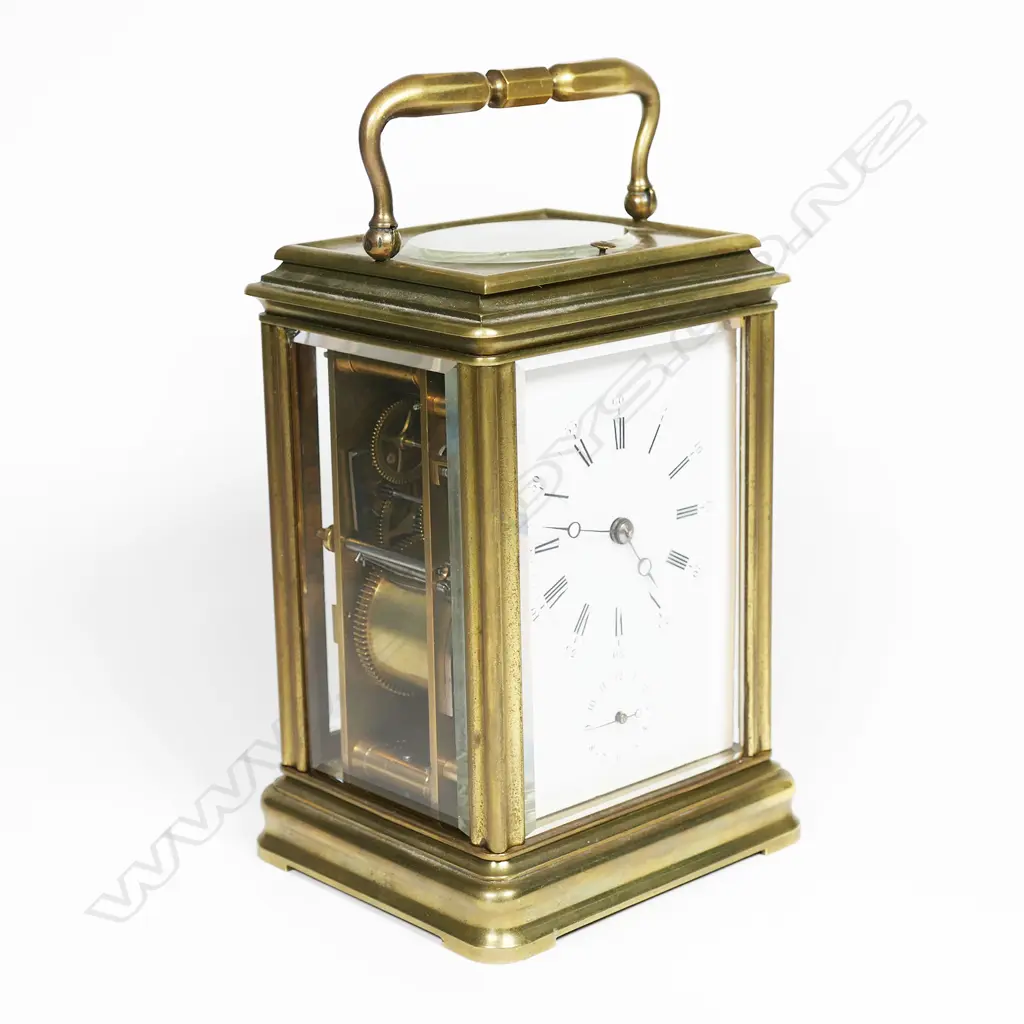 A 19thC French repeater striking carriage clock, Image 1++