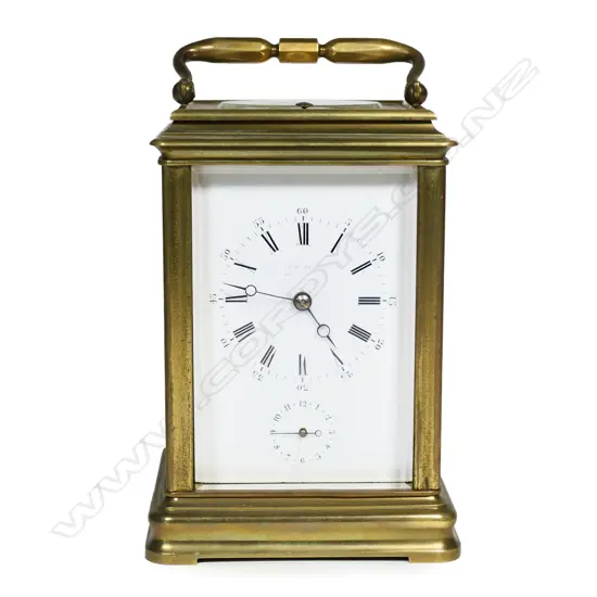 A 19thC French repeater striking carriage clock,