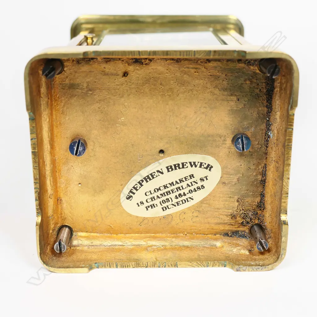 A 19thC brass cased carriage clock by Joseph Soldano, Image 1++