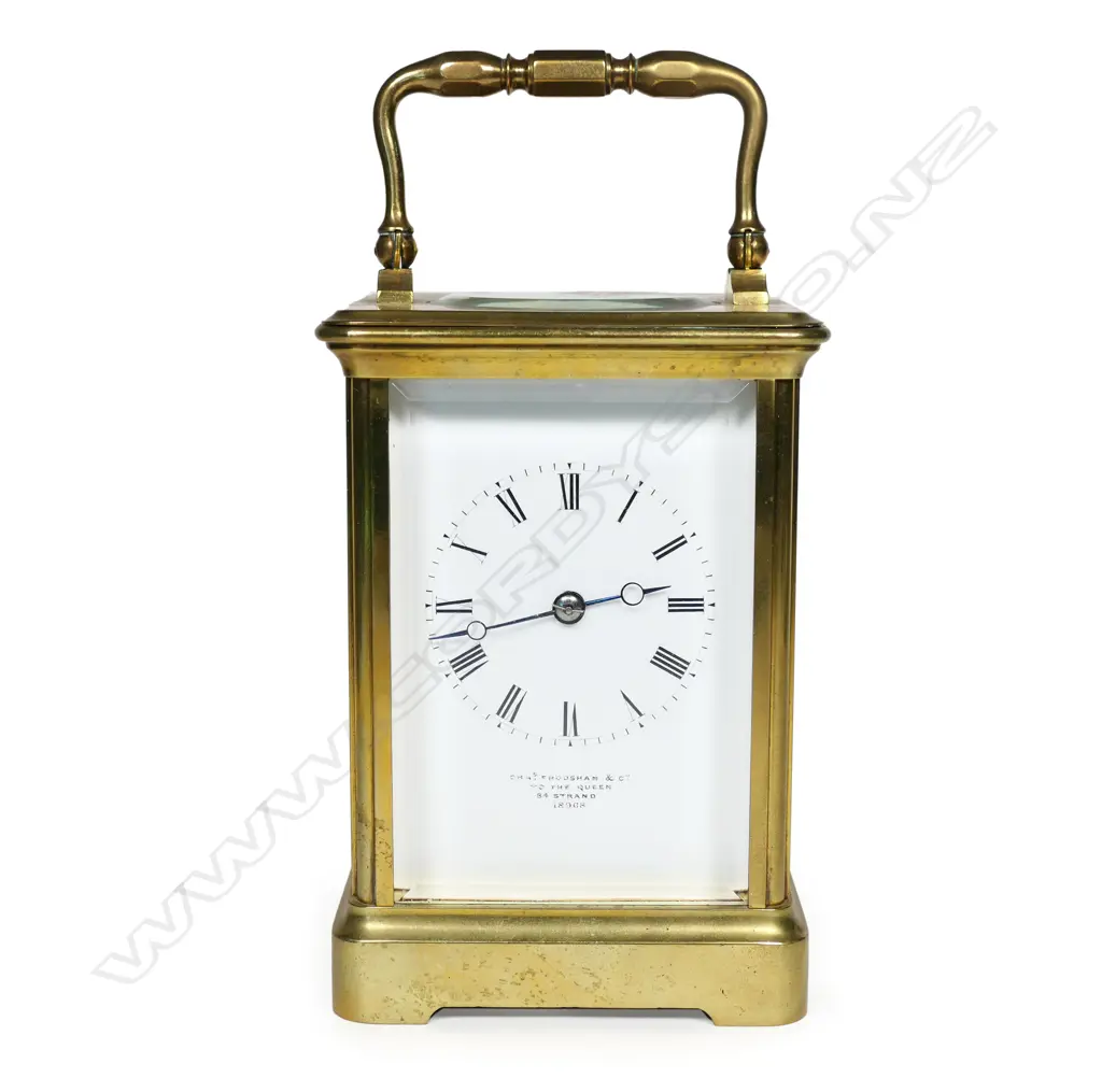 A 19thC brass cased carriage clock by Joseph Soldano, Image 1++