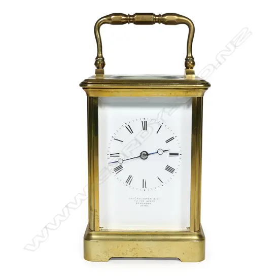 A 19thC brass cased carriage clock by Joseph Soldano,