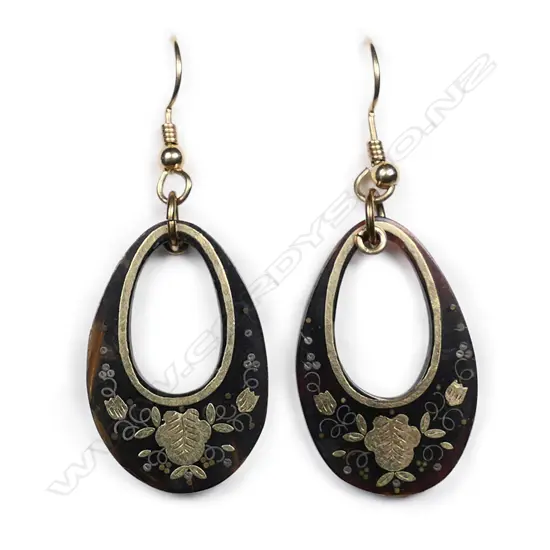 A pair of Victorian pique earrings,