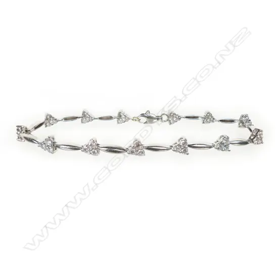 A platinum and diamond bracelet,