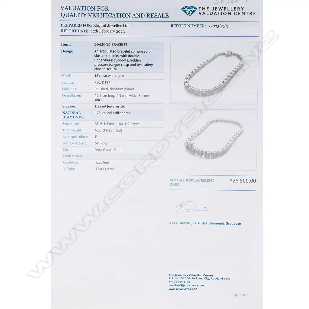 An 18ct white gold and diamond tennis bracelet, Image 1++