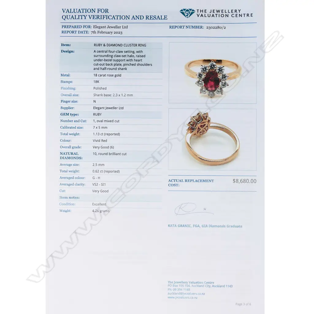 An 18ct rose gold ruby and diamond cluster ring, Image 1++