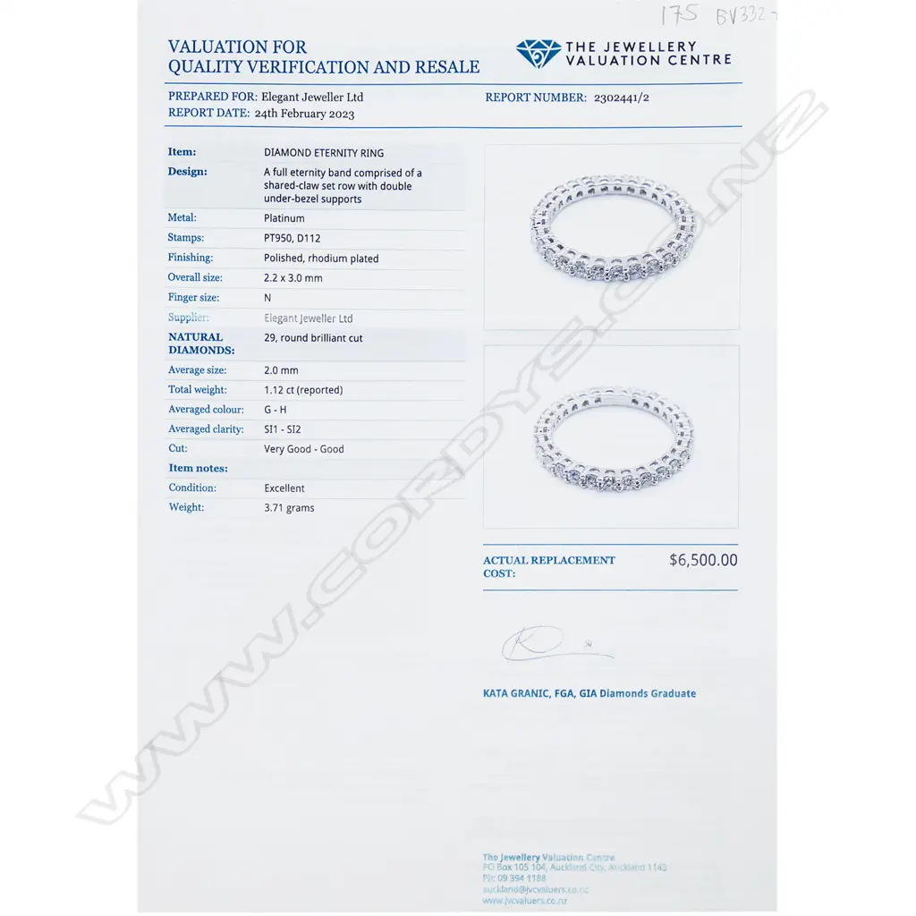 A platinum and diamond eternity band, Image 1++