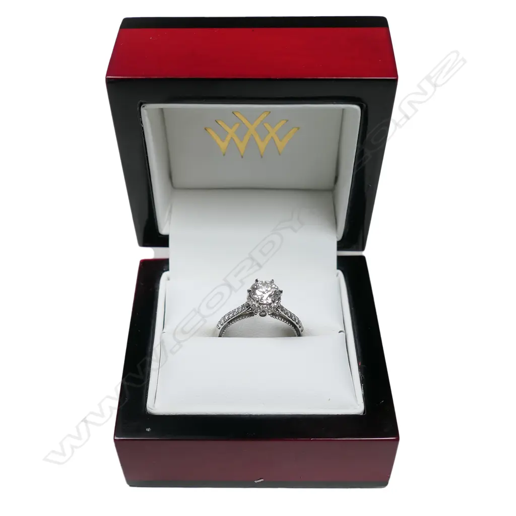 A platinum and diamond solitaire ring, Image 1++