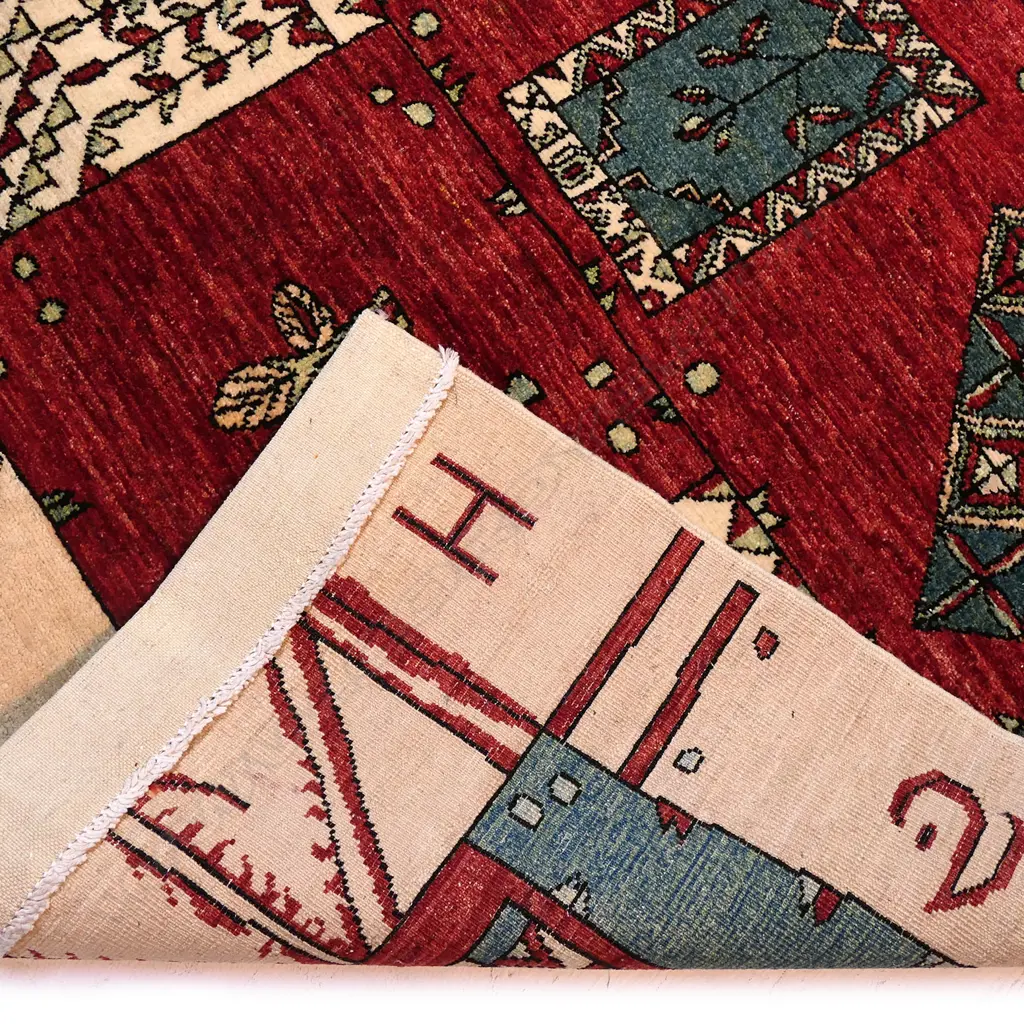 A unique hand knotted Southern Afghan Hazara Ghazani rug, 1650 x 1450mm Image 1++