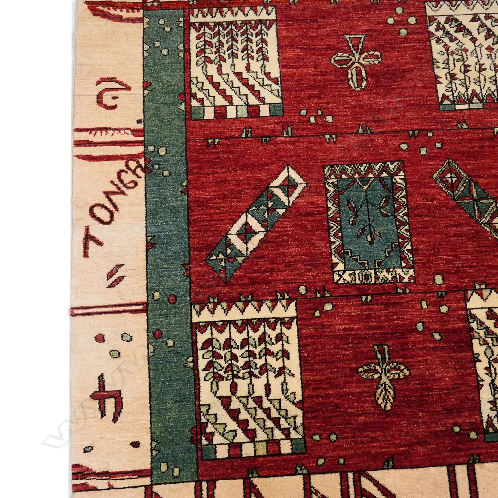 A unique hand knotted Southern Afghan Hazara Ghazani rug, 1650 x 1450mm Image 1++