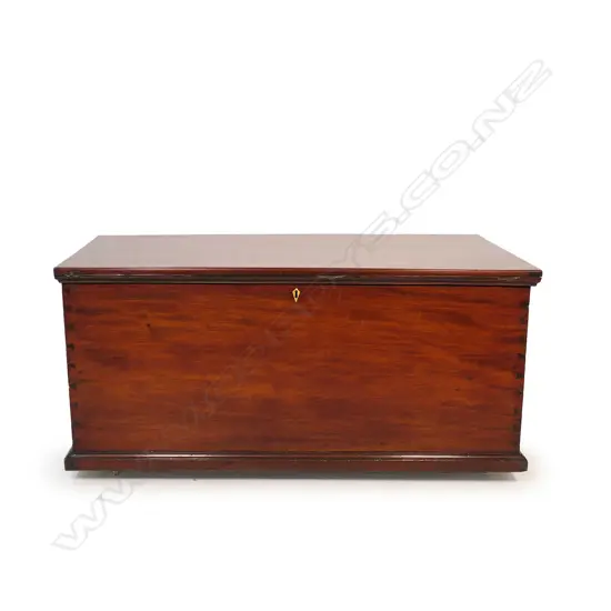 A quality Victorian mahogany large sea captain’s chest,