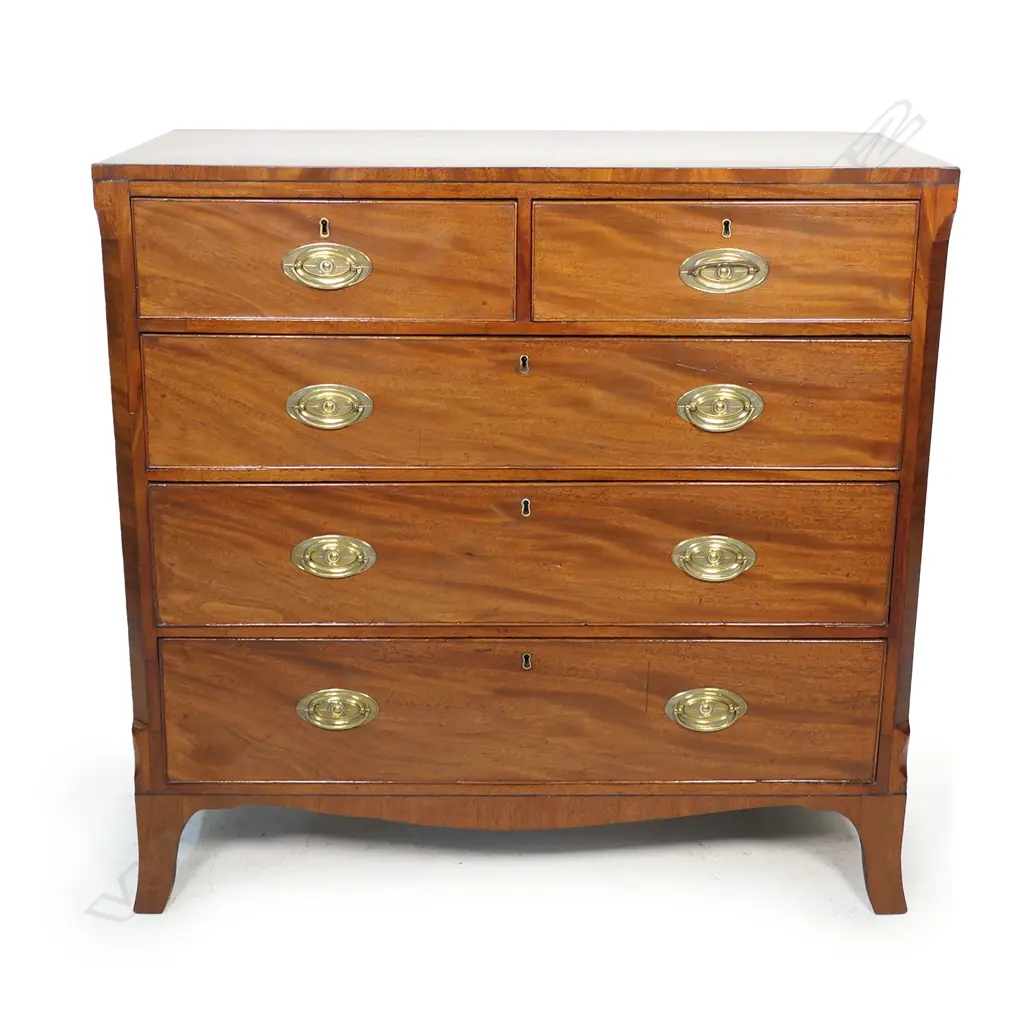 A good George III mahogany flat front chest, Image 1++