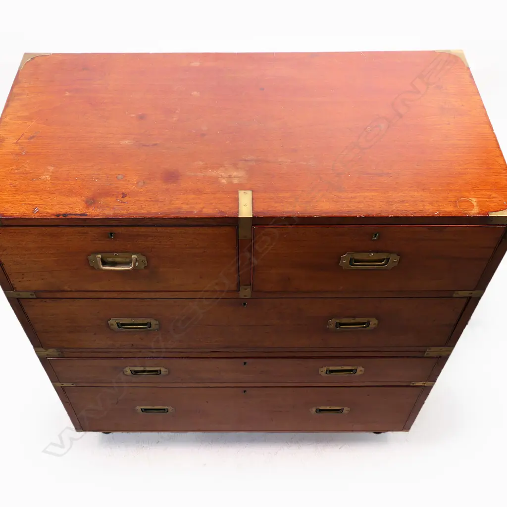 A Victorian mahogany campaign chest, Image 1++