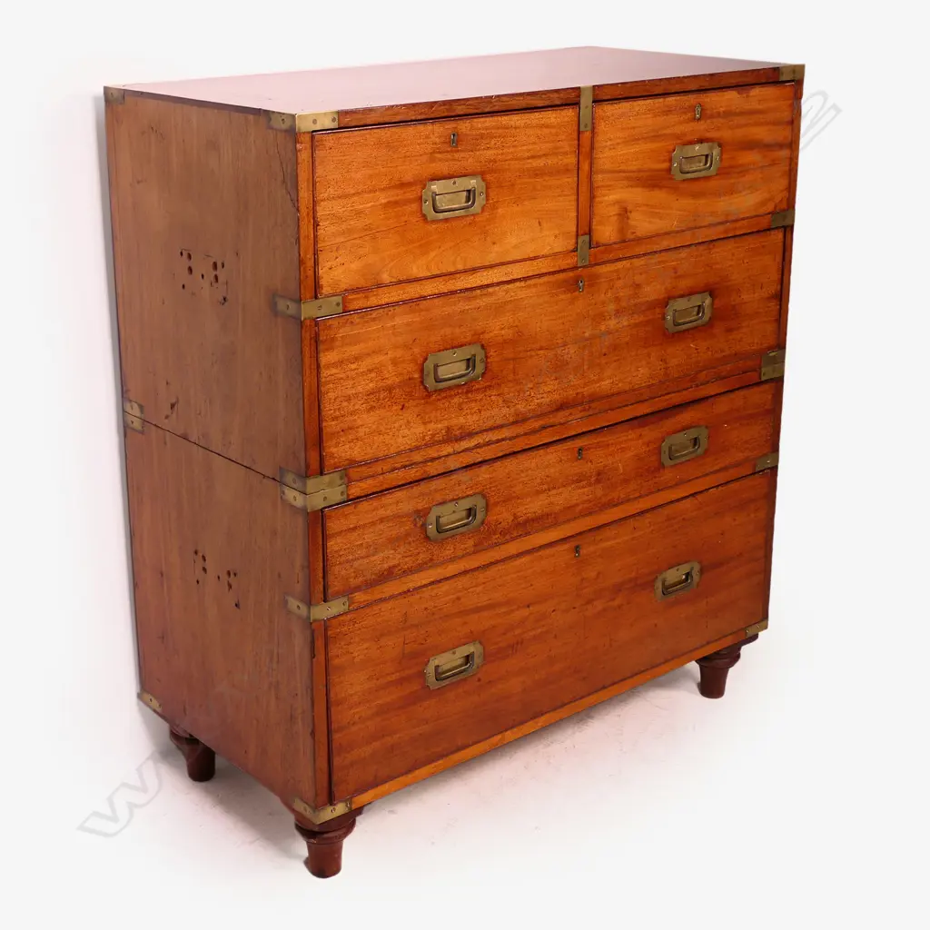 A Victorian mahogany campaign chest, Image 1++