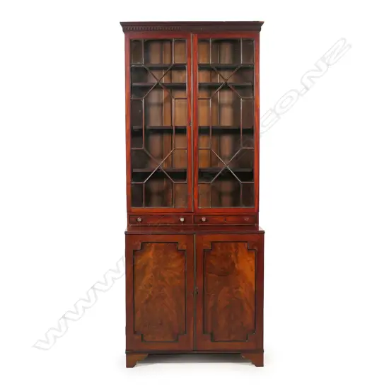 A 19th century mahogany bookcase cabinet