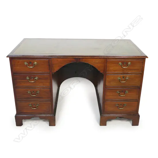 George III mahogany kneehole desk,