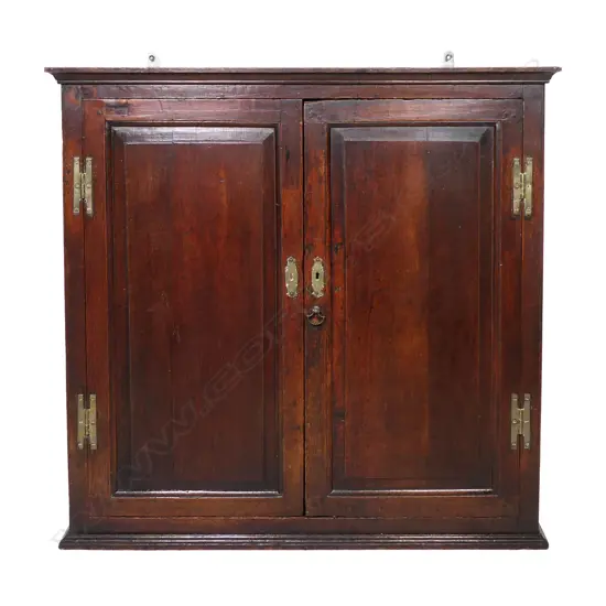 A Georgian oak wall cabinet,