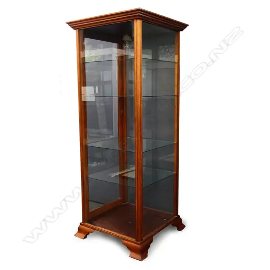 An Edwardian tall mahogany glazed display cabinet,
