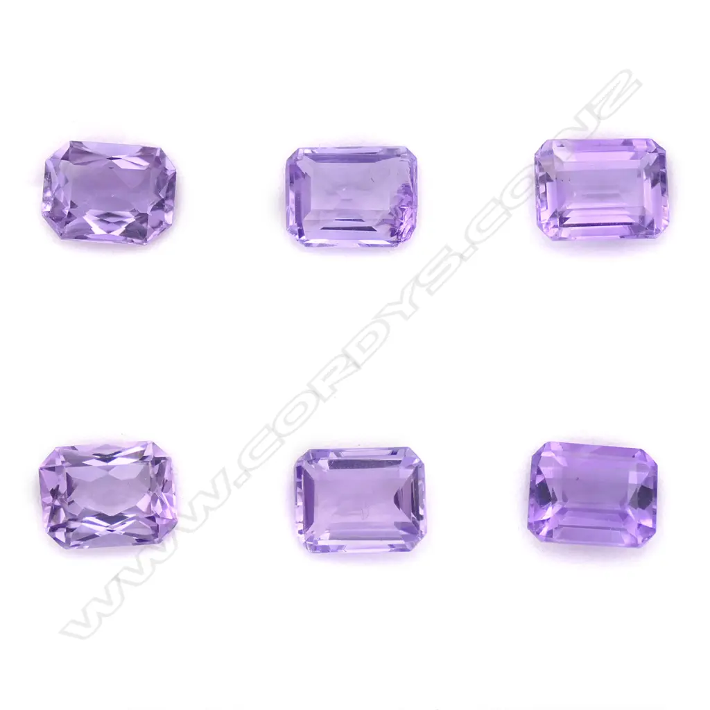 Amethyst – 12.93ct. - 6 stones mixed rectangular Image 1++