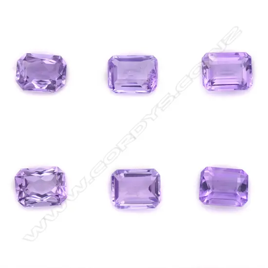 Amethyst – 12.93ct. - 6 stones mixed rectangular